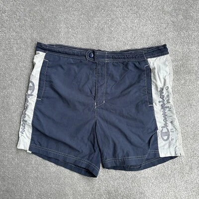 CHAMPION Herren Badehose Badeshorts XL Beach Shorts Boxer Logo Retro 9905 Blau - Bild 1 von 4