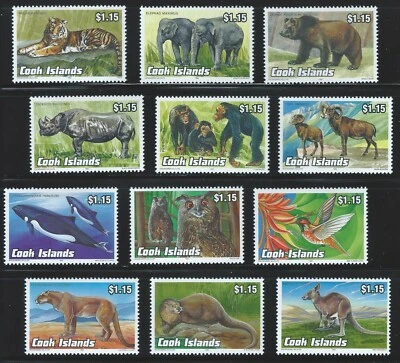  Cook Islands Sc 1095-1106 Endangered Wildlife Red kangaroo,  - Image 1 of 4