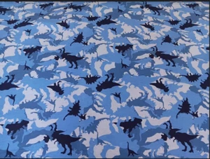 Dinosaurier Druck 4-Wege Stretch Baumwollmischgewebe 43"x54" Reststück - Bild 1 von 3