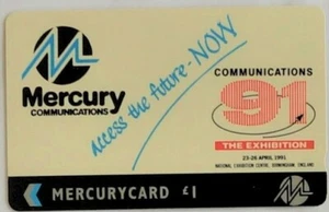 Mercury Phonecards - COMMUNICATIONS 91 Exhibition. £1 Card. Good used - Picture 1 of 2