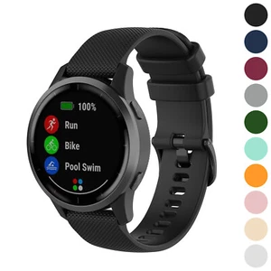 StrapsCo 22mm Silicone Rubber Watch Band Strap for Garmin Vivoactive 4 - Picture 1 of 32