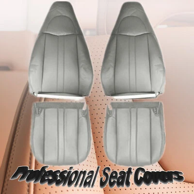 For Chevy Express 03-14 Driver & Passenger Replacement Leather Seat Cover Gray - Image 1 of 4