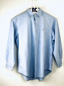 Mens RALPH LAUREN Blue Polo Button Down Dress Shirt SZ 17-34 COLOR PONY RL17 - Picture 1 of 4