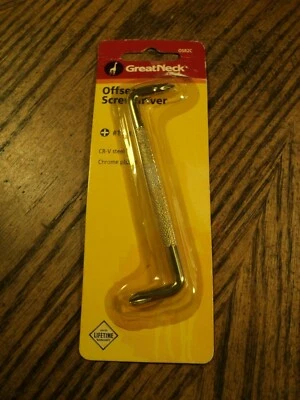 Vintage Great Neck Offset Screwdriver Tool No. OSR2C  Phillips #1 & #2 USA  NEW  - Image 1 of 4