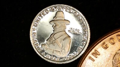 MINIATURE COIN 1920 PILGRIM COMMEMORATIVE HALF PROOF LIKE STERLING SILVER - Image 1 of 2