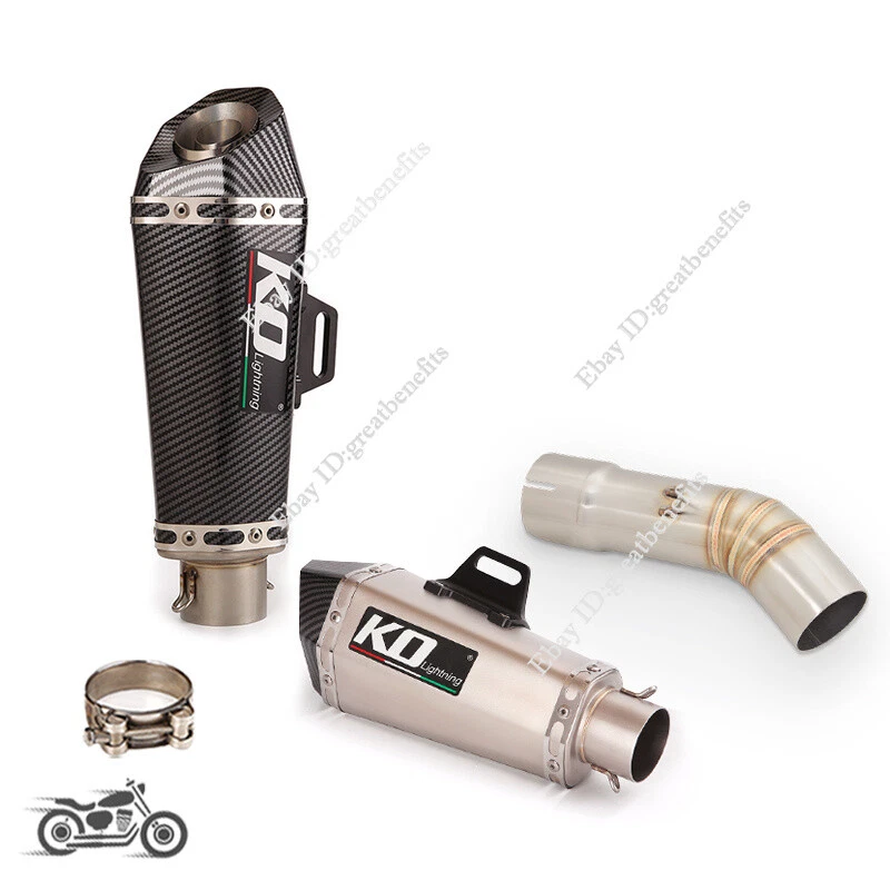 Sistema de tubo de conexión de escape medio 345 mm silenciador escape deslizable para Yamaha FZ8 FZ8N Foto 1 de 4