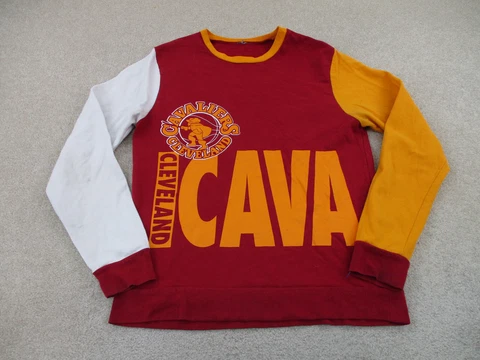 Cleveland Cavaliers Sweater Adult Medium Red Yellow Basketball Sweatshirt Mens Cover