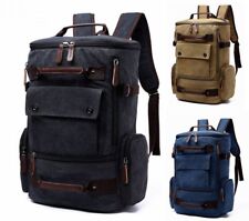 Mens Canvas Backpack 14" Laptop Bag Travel Hiking Womens Rucksack SchoolBag