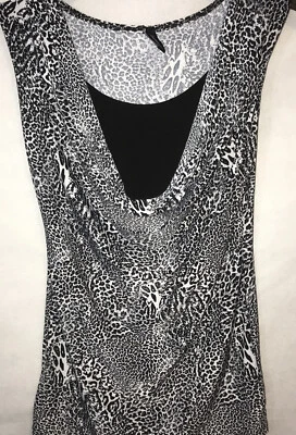 Womens Size S Black and White Animal Print Tank Top - Image 1 of 3