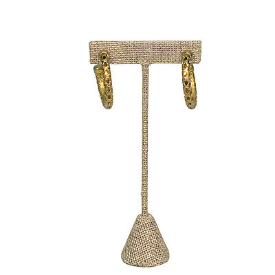 Burlap Linen T Shape Earring Jewelry Accessory Display Stand • 25.94$