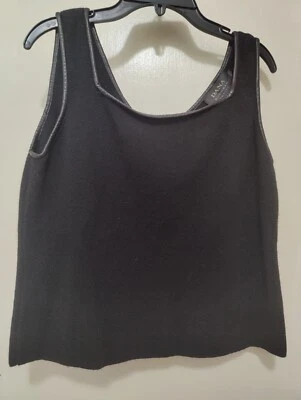 Regata DANA BUCHMAN PETITE M ACABAMENTO EM COURO REAL gola quadrada - Imagem 1 de 4