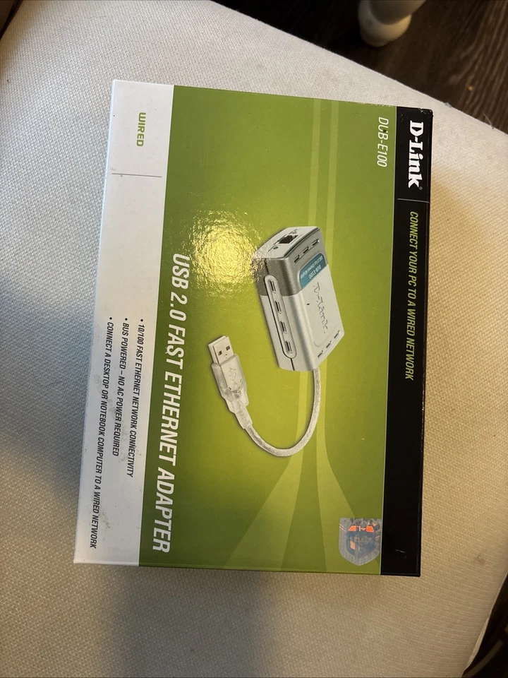 D-Link DUB-E100 USB 2.0 Fast Ethernet Adapter H/W Ver.:B1 Genuine New Sealed #1 - Image 1 of 4