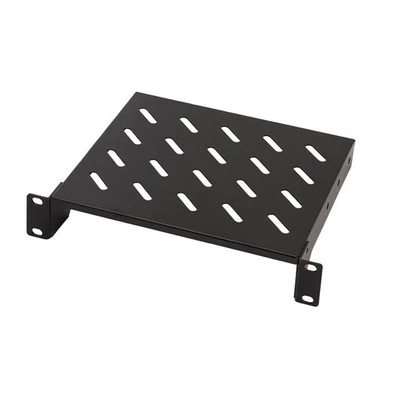 10" Fachboden Boden Ablage 10 Zoll schwarz 200mm Tiefe f. Netzwerkschrank Rack - Bild 1 von 4