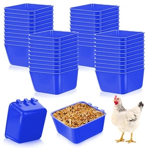 40-Pack Chicken Cage Cups - 16oz Blue Hanging Chicken Waterer & Feeder Cups, ... - Picture 1 of 8