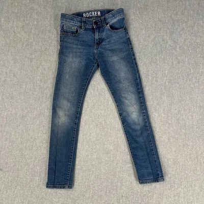 Jeans Rocker Marca Original Denim Crazy 8 Niños 8 Azul Denim Pierna Ajustada 22Wx23L Foto 1 de 4