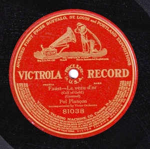 Plancon. Gounod (Faust - veau d'or). Vla 81038 (10"). NM(-) - Picture 1 of 1