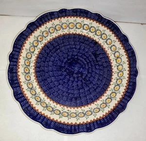 Boleslawiec Polish Pottery 15" Round Deep Dish Platter Excellent Condition! - Picture 1 of 11