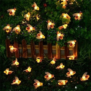 LED Solar Lichterkette Bienen Außen Beleuchtung Lampe Garten Party Deko Warmweiß - Bild 1 von 11