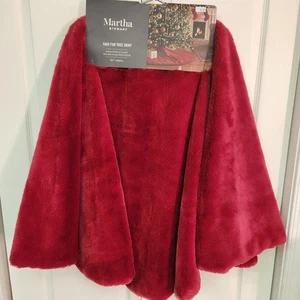 Martha Stewart rot Kunstfell Weihnachtsbaum Rock 5 Fuß Deluxe Urlaub Dekor NEU - Bild 1 von 9