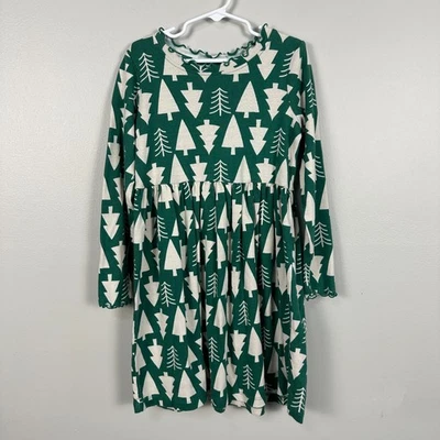 Vestido de Natal Hanna Andersson meninas 130 8 manga longa árvore verde feriado - Imagem 1 de 4