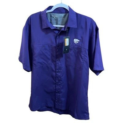 Antigua K-State Wildcats Mens Angler Fishing Shirt Button Medium Summer Outdoor - Image 1 of 4