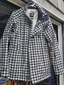 The North Face Women's Recco Houndstooth Ski Jacket XL Black White Tan X-Large - Picture 1 of 23