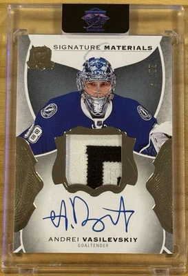 2016-17 The Cup Andrei Vasilevskiy Signature Materials Patch Auto /99 - Image 1 of 2