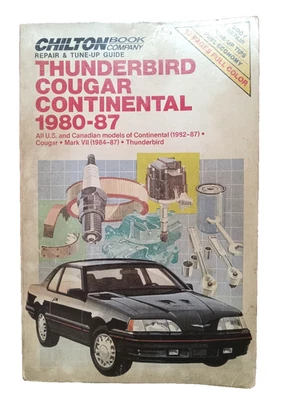 Guía de reparación y puesta a punto de libros Chilton para Thunderbird Cougar Contenental 1980-87  Foto 1 de 4