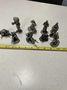 Vintage Hudson Pewter Native American Braves Warriors Set 9 Pieces From 1980’s - Picture 1 of 18