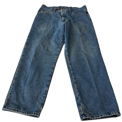 L.L. Bean Jeans Men's Flannel Lined Relaxed Fit Blue Med Wash Size 36x30 - Image 1 of 4