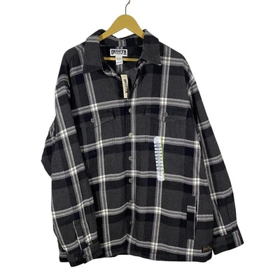 NWT Duluth Trading Flapjack Fleece Lined Flannel Shirt Jacket XL Tall Plaid Gray - Image 1 of 4