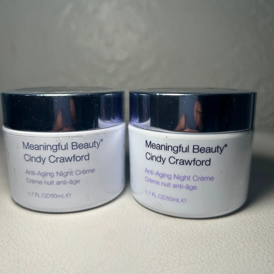Meaningful Beauty Cindy Crawford Crema de Noche Antienvejecimiento 2x 1.7oz 50ml Nuevo Set Foto 1 de 4