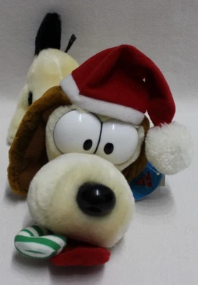 NWT Vintage 1983 Dakin Inc. Odie With Candy Cane Plush Santa Hat Garfield Dog - Image 1 of 4