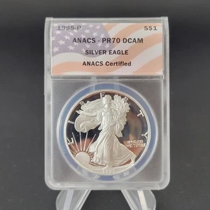 1995 P American Silver Eagle Dollar Proof ANACS PR70 DCAM - Picture 1 of 2