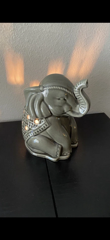Ceramic Elephant Accent, Desk, Lamp, Night, Light Fairy Light - Image 1 of 4