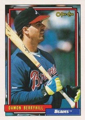 #49 Damon Berryhill - Atlanta Braves - 1992 O-Pee-Chee Baseball - Image 1 of 1