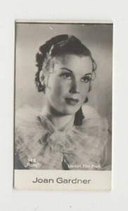 Joan Gardner vintage 1930s Handcock + Rubin Film Stars SMALL Trading Card #149