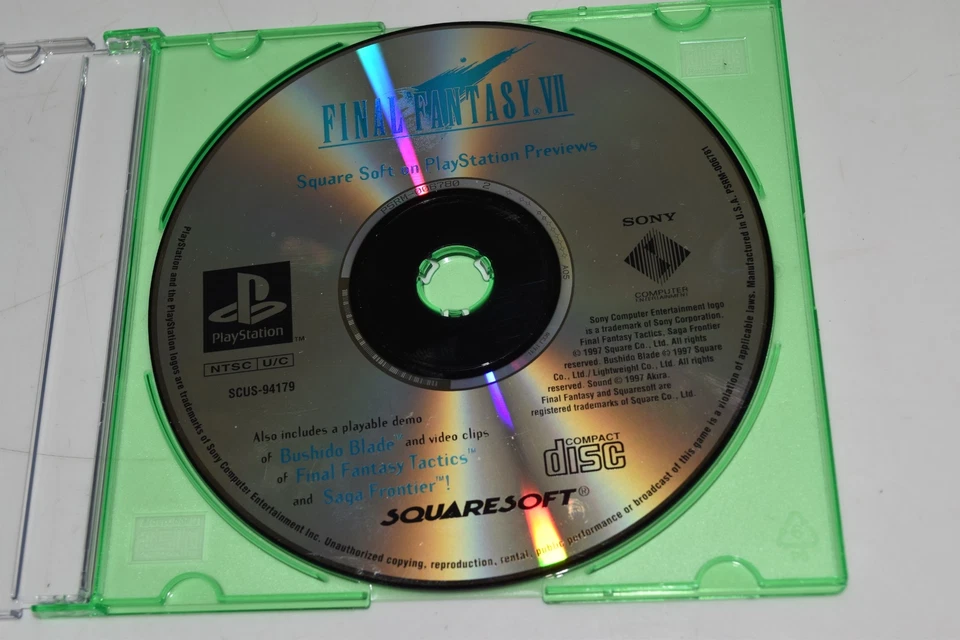 Final Fantasy VII 7 Preview Demo Disc  PS1 DISC ONLY (FSY55) - Image 1 of 1