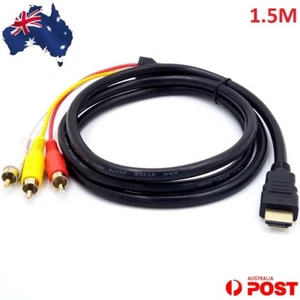 HDMI Male to 3 RCA Video Audio Converter Component AV Adapter Cable AU - Picture 1 of 1