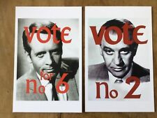 PATRICK McGOOHAN THE PRISONER SET OF 2  CARDS ELECTION POSTERS FROM FREE FOR ALL