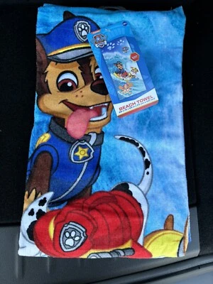 "Toalla de playa Nickelodeon Paw Patrol Chase Marshall Skye 28 x 58"" 100 % algodón NUEVA" Foto 1 de 2