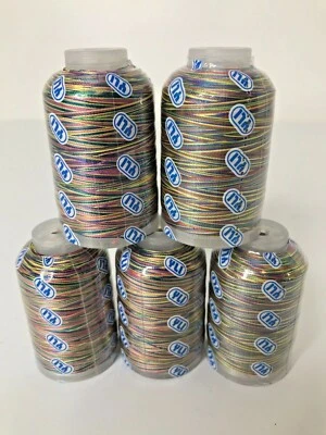 YLI Ultrasheen Embroidery Thread 750yds~Primary Colors Variegated 034~033~Lot/5 - Image 1 of 4