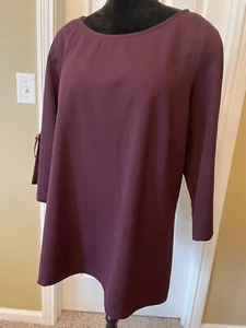 AUTOGRAPH Women's Top Plum/Wine Polyster 3/4 Split Sleeve Plus Size 24 - Picture 1 of 10