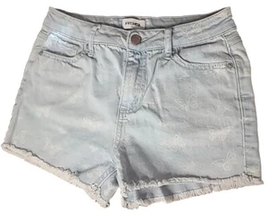 RSQ Girls Jeans Shorts size 14 butterfly print light denim - Picture 1 of 3