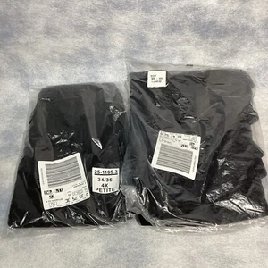 2 Pair Black Woman Within Plus Sz Pull On Elastic Waist Knit Pant Capri 34WP NWT - Picture 1 of 5