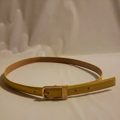Liz Claiborne Women's Fullgrain Semi Aniline Leather Belt Medium Yellow Brass  - Image 1 of 4