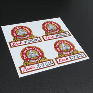 Lenk Gasoline Blowtorch Reproduction Decals, Vinyl Stickers, Sheet of 4 - Picture 1 of 1
