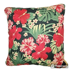 Outdoor Throw Pillow Tropical Hibiscus Floral Hawaiian Broyhill 17” X 17” NWT - Picture 1 of 8