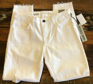 Jeans ajustados Van's para mujer blancos destruidos dobladillos cortados talla 5 27x26 NUEVO - Imagen 1 de 11