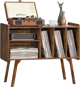 Unidad de reproductor de discos soporte tocadiscos grande con almacenamiento para dormitorio sala de estar - Imagen 1 de 9